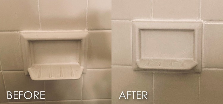 Shower Grout Repair Before/After