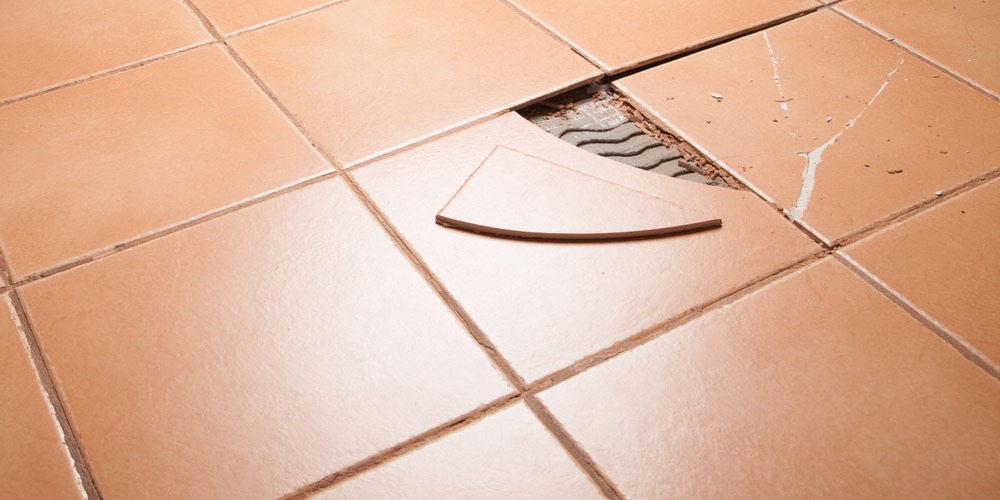 Tile damaged by high-pressure cleaner