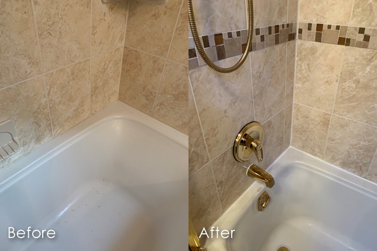 Before/After caulking tub